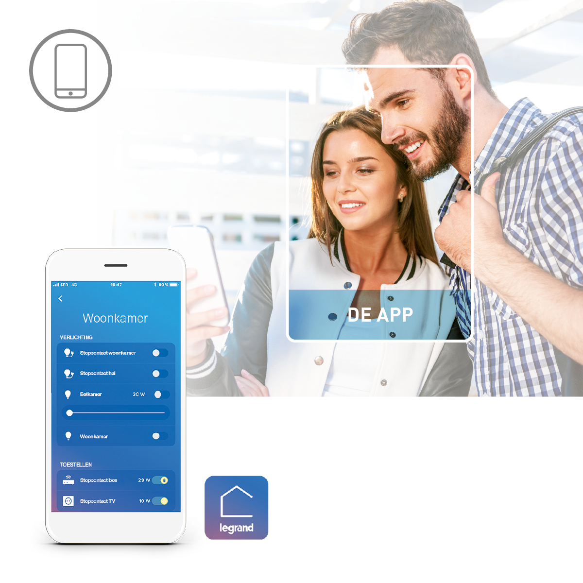 Smart Home ontvang meldingen via de app